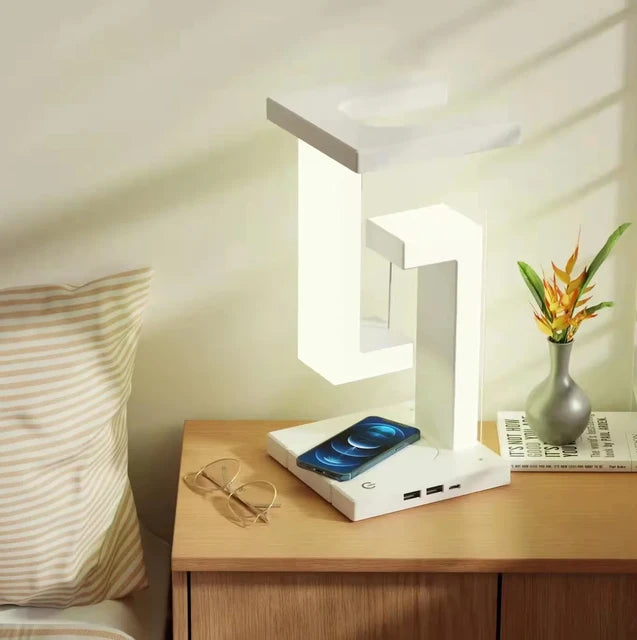 Lampada a LED e supporto wireless per smartphone