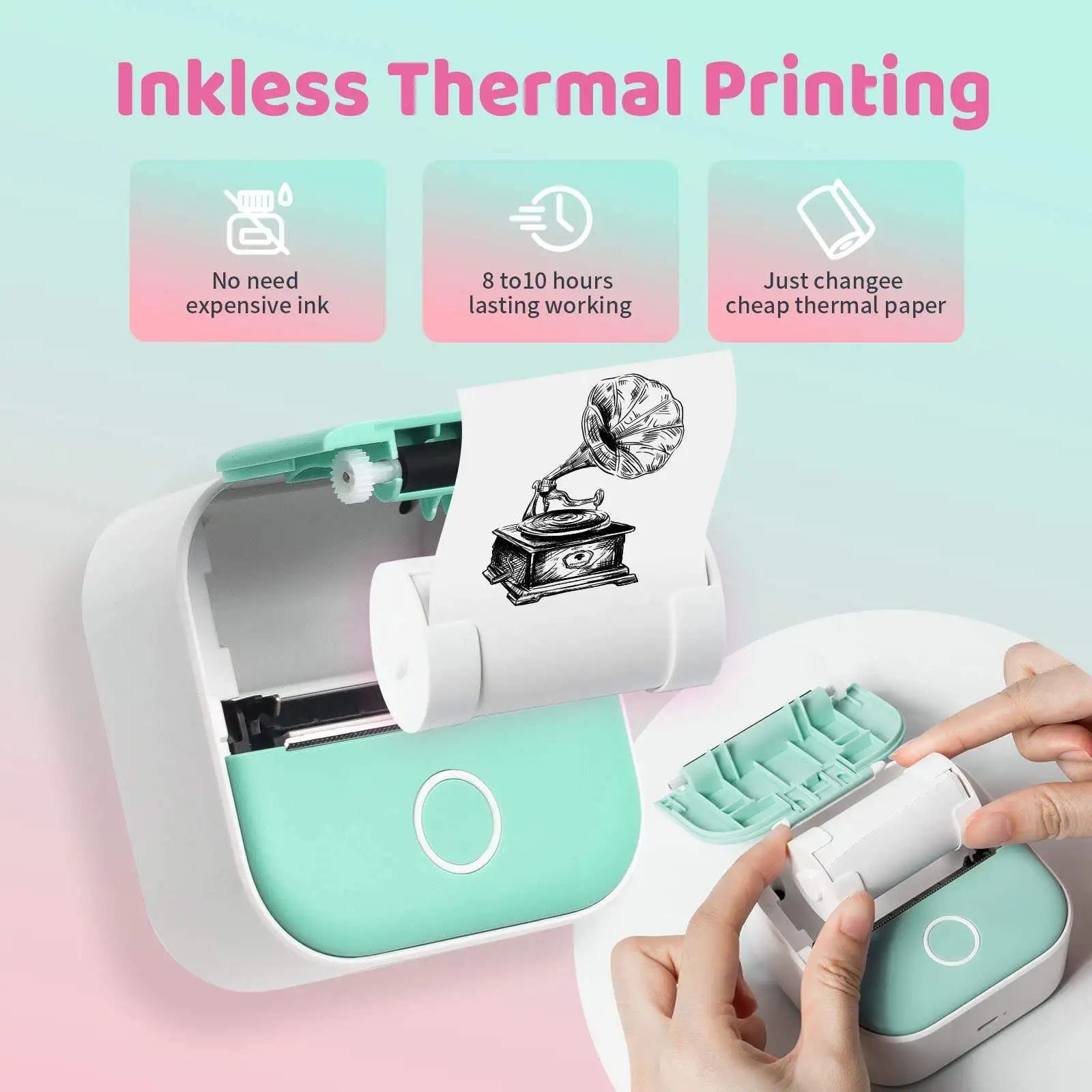 Mini imprimante thermique portable--